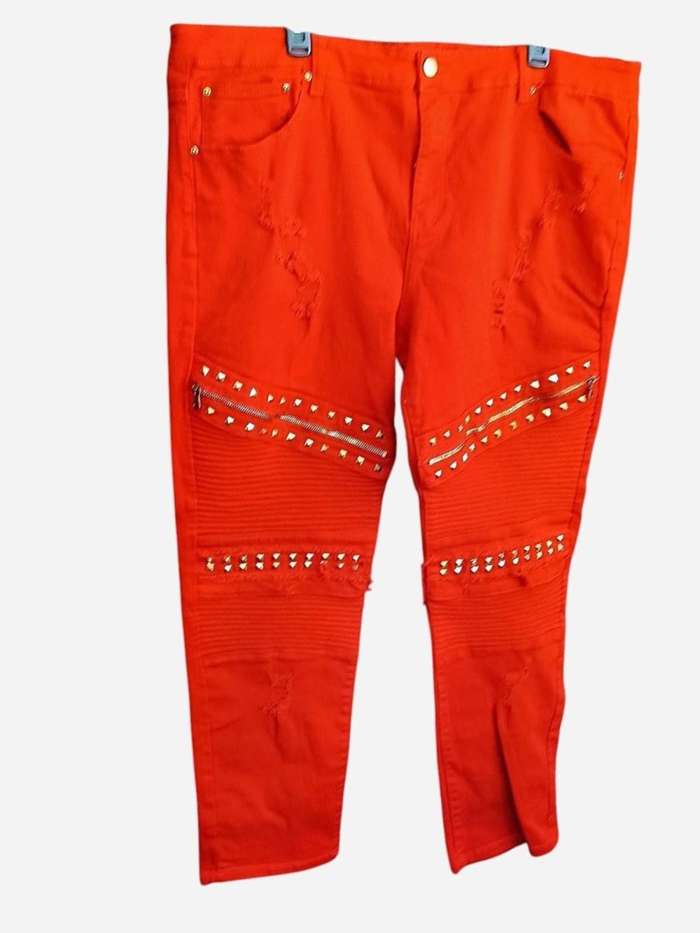 Argonaut Red Slim Men Jeans with Stud & Zip‎ Detail